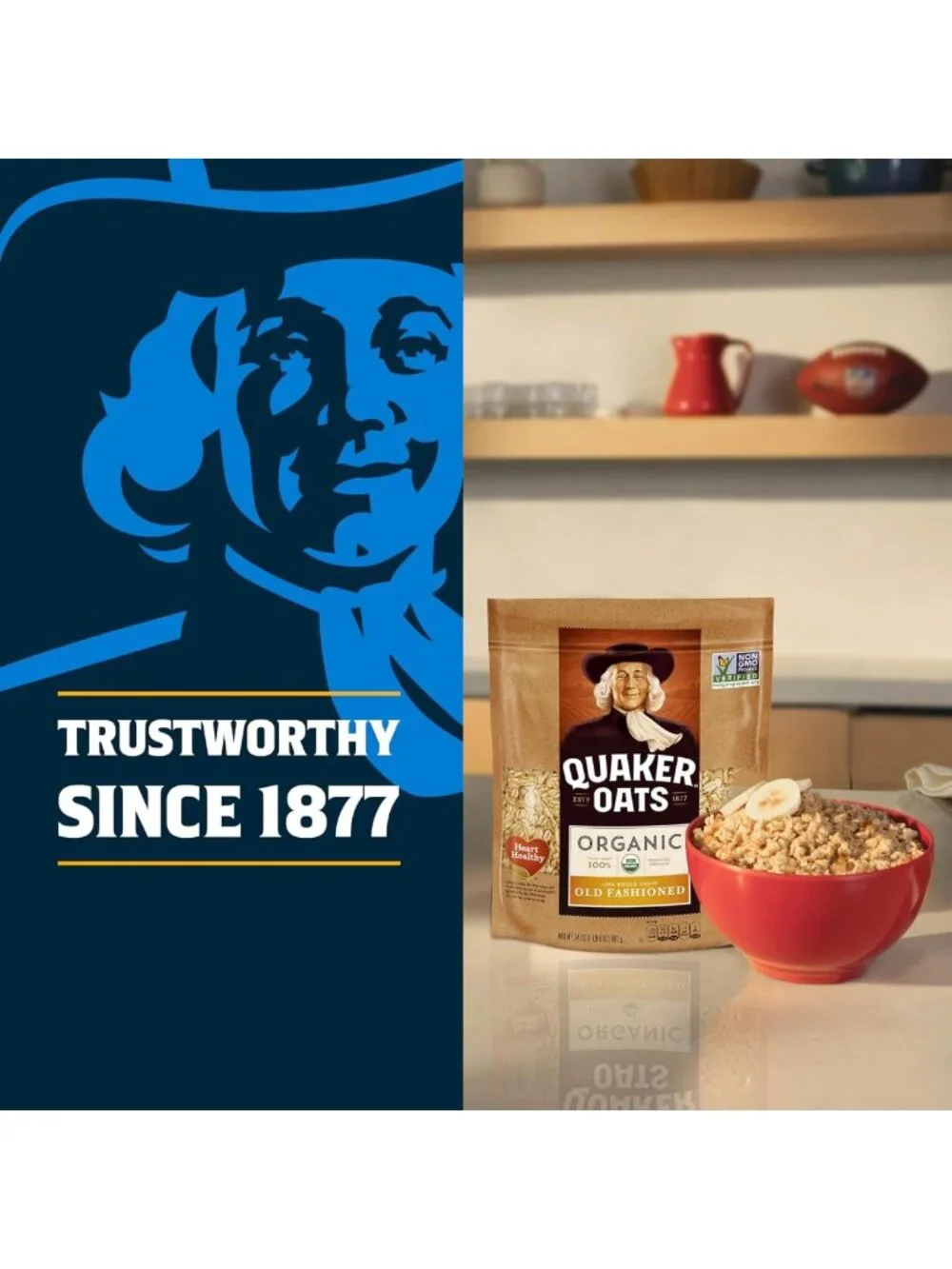 Organic Rolled Oats, Non-GMO, Old Fashioned, Resealable Bags, 24oz, Pack of 8
